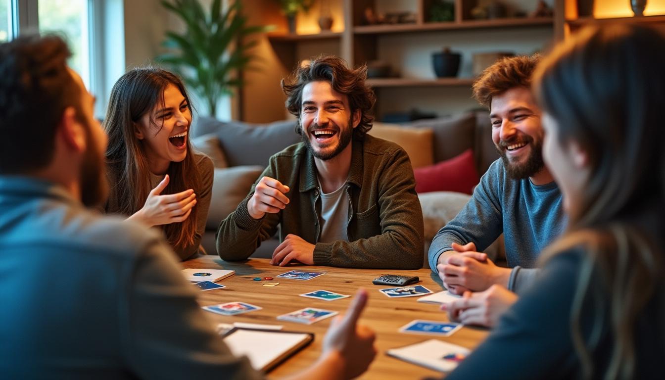 découvrez notre sélection de 5 jeux d’ambiance incontournables pour adultes, parfaits pour animer vos soirées et créer des souvenirs mémorables entre amis grâce à des fous rires assurés !
