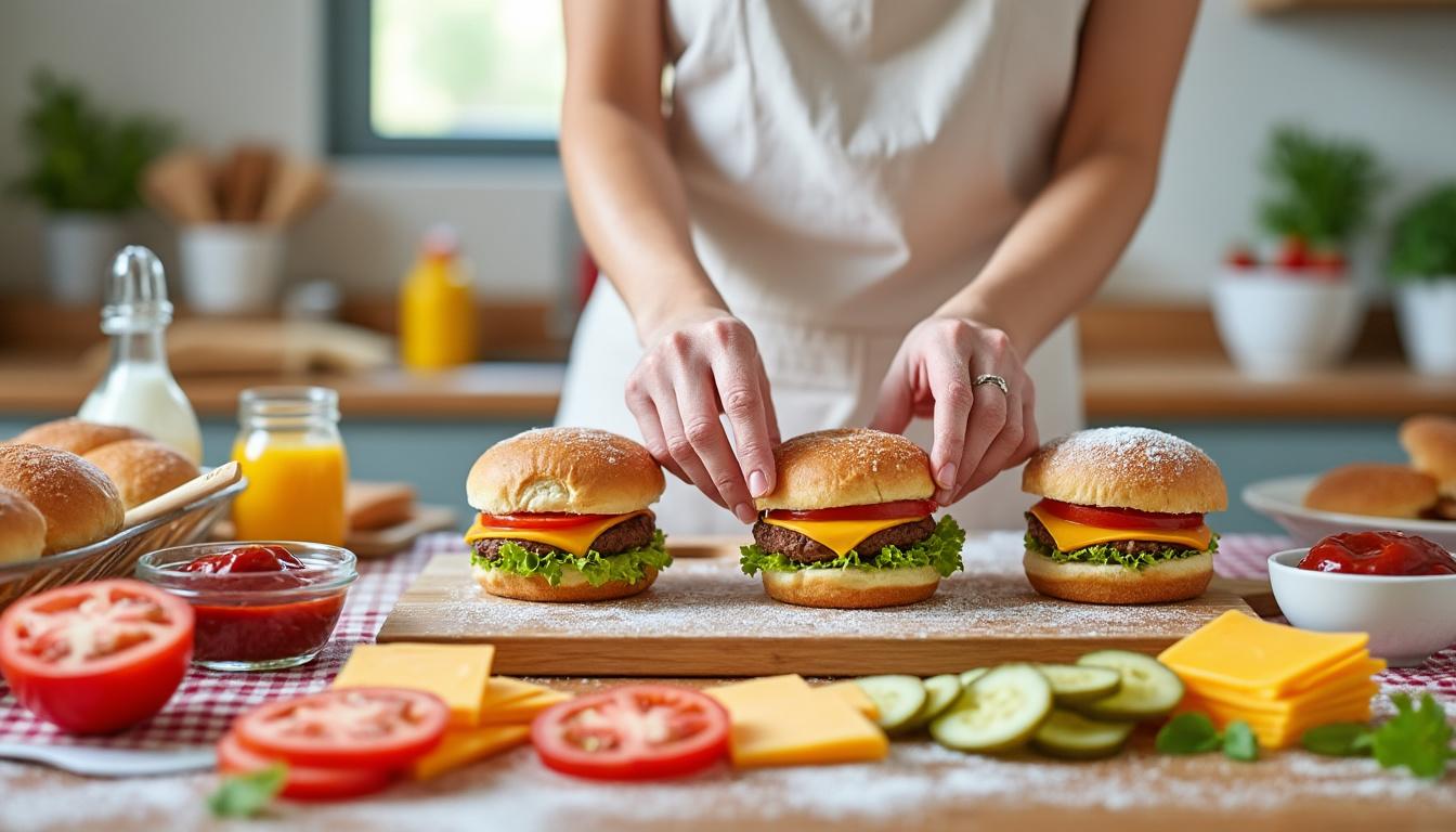 découvrez comment préparer des mini burgers faits maison, une recette facile et rapide idéale pour surprendre vos amis lors de vos soirées conviviales. succès garanti à table !
