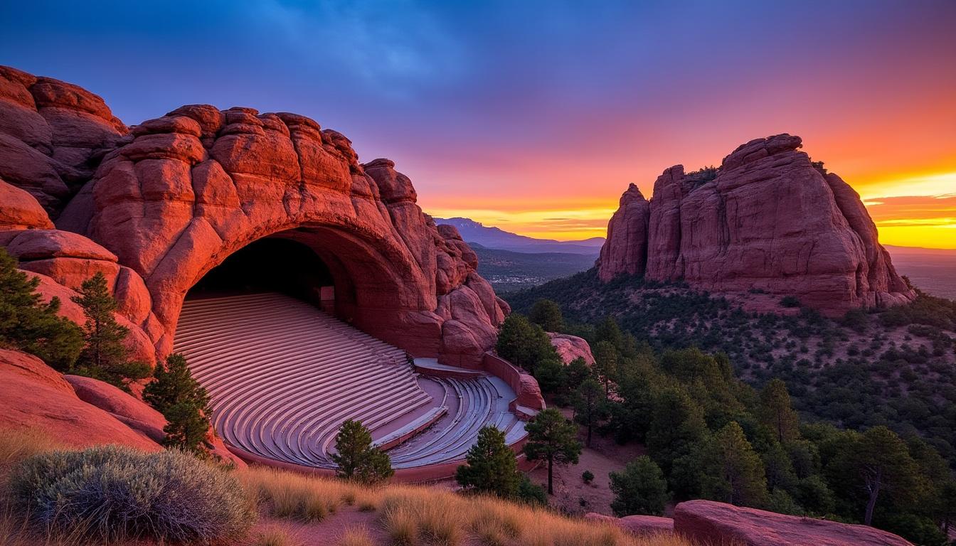 découvrez l'histoire fascinante du red rocks amphitheatre, un site emblématique du colorado aux états-unis, réputé pour ses concerts en plein air et sa beauté naturelle unique.