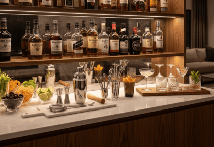 Bar à cocktails maison : 7 ingrédients à ne jamais oublier dans votre collection