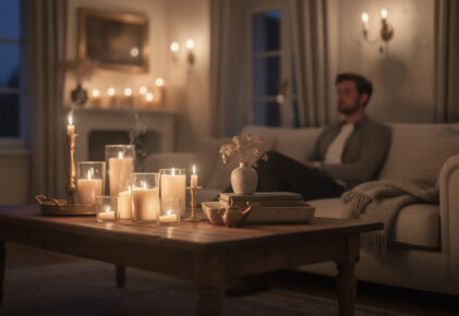 Les secrets d&rsquo;une ambiance feutrée avec bougies dans votre salon